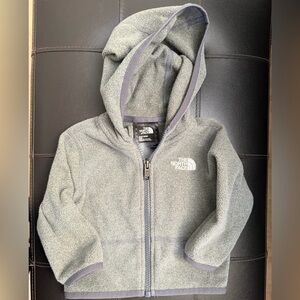 The North Face Kids Gray Full-Zip Hooded Fleece